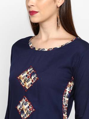 Blue printed rayon kurti 5
