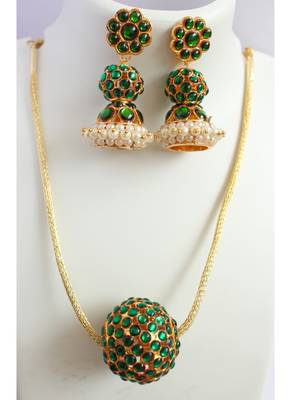 Green Gold Plated Necklace Sets 3