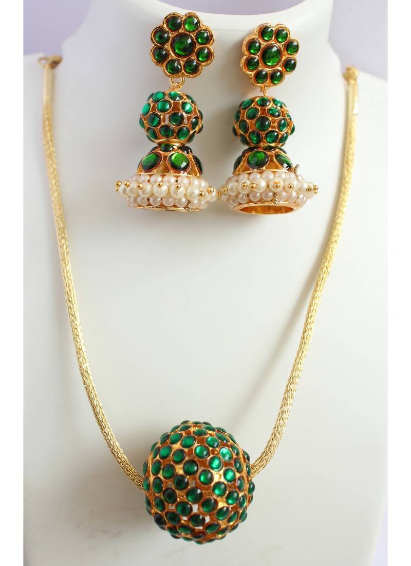 Green Gold Plated Necklace Sets