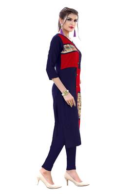 Blue printed rayon kurti 3