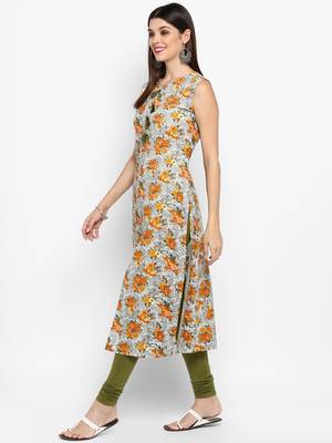 Multicolor printed cotton kurti 3