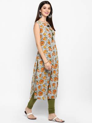 Multicolor printed cotton kurti 4