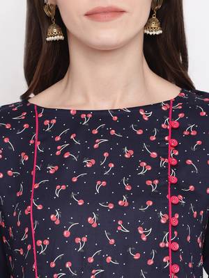 Blue printed rayon kurti 5