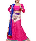 Pink Jacquard Embroidered Lehenga Choli