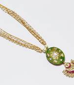 High End kundan with Meena Pendent Long Necklace indo western