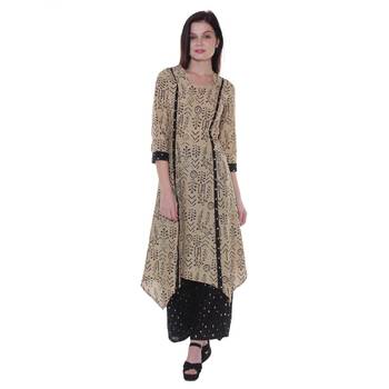 Beige printed cotton salwar 1