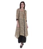 Beige printed cotton salwar
