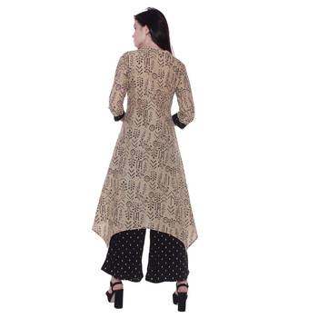 Beige printed cotton salwar 2