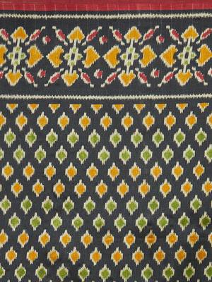 Black printed bhagalpuri silk saree with blouse 5