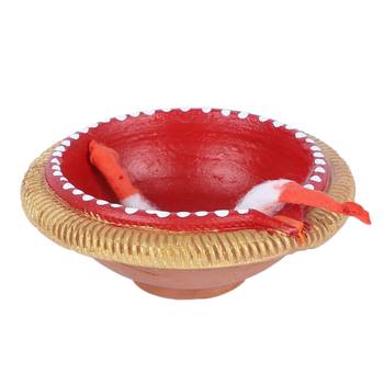 Aapno Rajasthan Red Teracotta Diyas For Diwali - Set Of 4 4