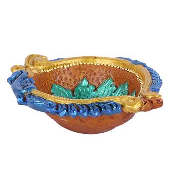 Aapno Rajasthan Traditional Multicolor Teracotta Handcrafted Diya For Diwali - 1 Pc 3