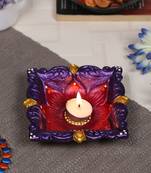 Aapno Rajasthan Multicolor Teracotta Square Shape Diya For Diwali - 1 Pc