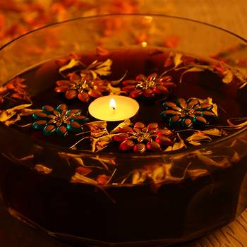 Aapno Rajasthan Smokeless Candle With Floating Showpieces - Set Of 5 1