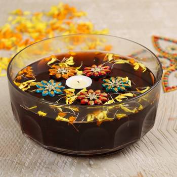 Aapno Rajasthan Smokeless Candle With Floating Showpieces - Set Of 5 2