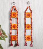 Terracotta Auspicious Wall Hanging With Bell Danglers