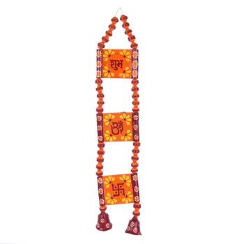 Terracotta Auspicious Wall Hanging With Bell Danglers 2
