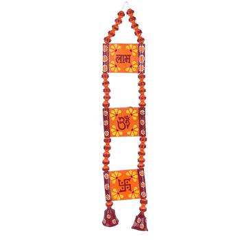 Terracotta Auspicious Wall Hanging With Bell Danglers 3