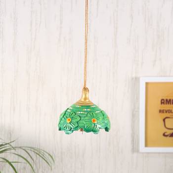 Aapno Rajasthan Green Bell Hanging For Diwali Decoration 1