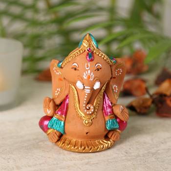 Aapno Rajasthan Multicolor Terracotta Valmiki Ganesh Showpiece 1