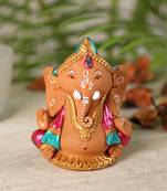 Aapno Rajasthan Multicolor Terracotta Valmiki Ganesh Showpiece