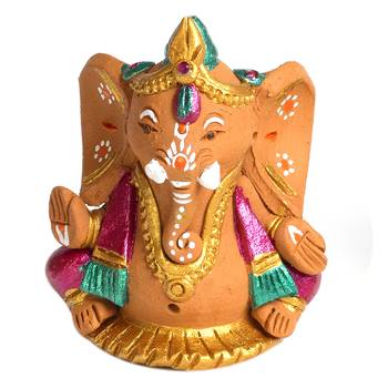 Aapno Rajasthan Multicolor Terracotta Valmiki Ganesh Showpiece 2