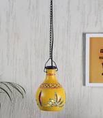 Aapno Rajasthan Yellow Teracotta Hanging Tealight Holder