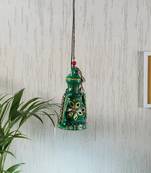 Aapno Rajasthan Green Teracotta Hanging Tealight Holder