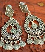 Oxidised silver handcrafted Queen Elizabeth coin stud earrings