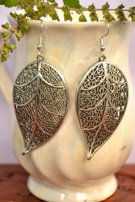 Oxidised silver handcrafted jhumka jhumki navratri earrings for ethnic clothing 1