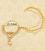 White Big Bridal Kundan Zircon Nose Ring for wedding - LLBN09_WT