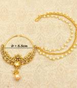 LCT Golden Big Bridal Kundan Zircon Nose Ring for wedding - LLBN10_LCT