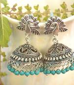 Oxidised silver handcrafted jhumka jhumki navratri earrings for ethnic clothing