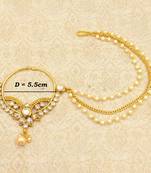 White Big Bridal Kundan Zircon Nose Ring for wedding - LLBN11_WT