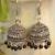 Oxidised silver handcrafted jhumka jhumki navratri earrings for ethnic clothing