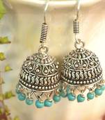 Oxidised silver handcrafted jhumka jhumki navratri earrings for ethnic clothing