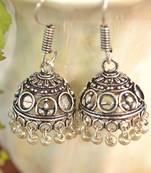 Oxidised silver handcrafted jhumka jhumki navratri earrings for ethnic clothing