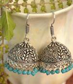 Oxidised silver handcrafted jhumka jhumki navratri earrings for ethnic clothing