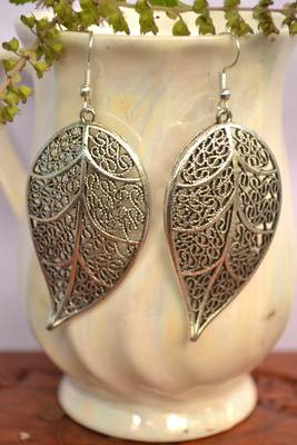 Oxidised silver handcrafted jhumka jhumki navratri earrings for ethnic clothing 1