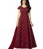 Maroon embroidered Malbary Gown