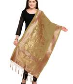 Gray Banarasi Silk Zari Woven Dupatta