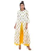 Yellow printed cotton kurtis