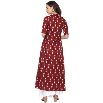 Maroon printed cotton kurtis 2