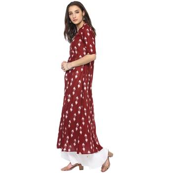 Maroon printed cotton kurtis 3