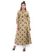 Yellow printed cotton kurtis