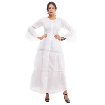 White plain cotton kurtis 1