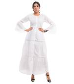 White plain cotton kurtis