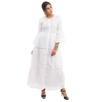 White plain cotton kurtis 2