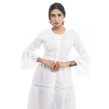 White plain cotton kurtis 3