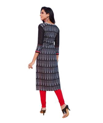 Black printed cotton kurti 2