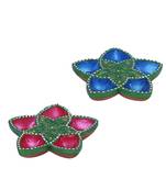 Aapno Rajasthan Set Of 2 Panchmukhi Terracotta Diyas